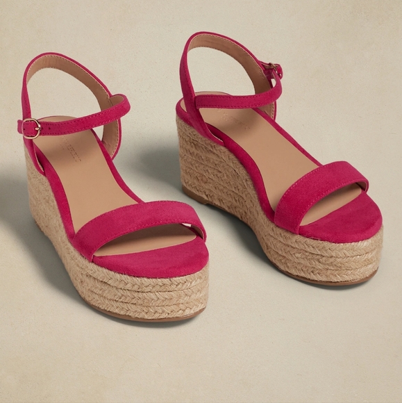 Banana Republic Platform Strappy Espadrille Maui Rose, Size 9 - Picture 4 of 14